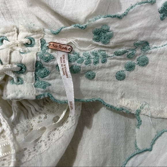 Free People Semi Sheer Floral Embroidered Baby Doll Tunic - Picture 10 of 11